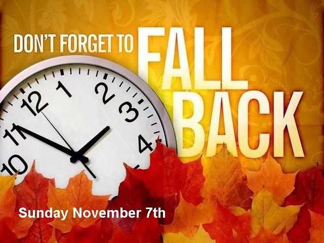 Daylight Savings Time Fall Back Nov 7