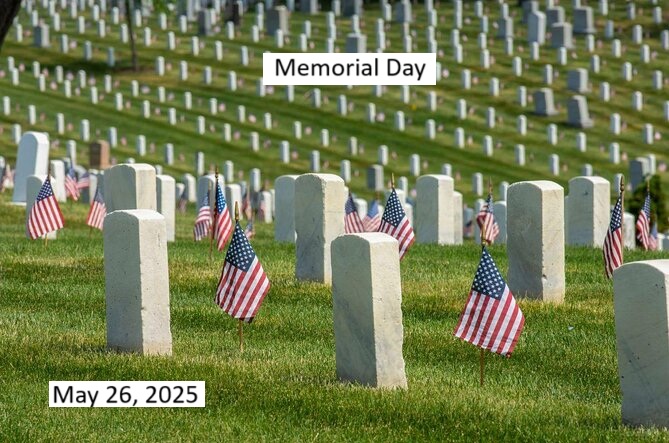 Memorial Day May 26th