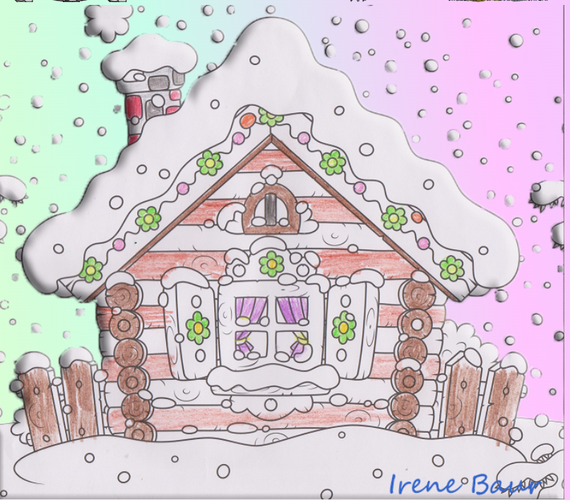 Snowy house