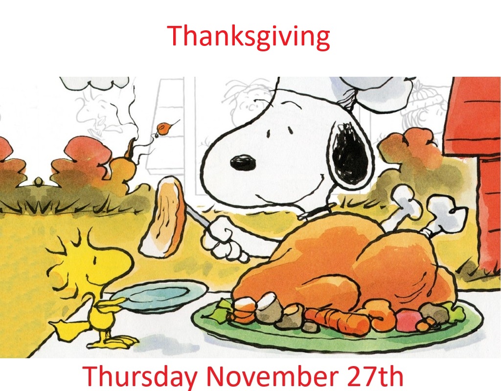 Thanks Giving Snoopy Thursday November 27th
