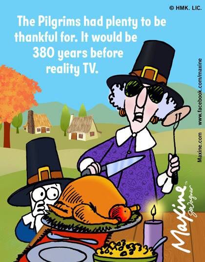 Maxine - Pilgrims thankful - 300 years before reality TV