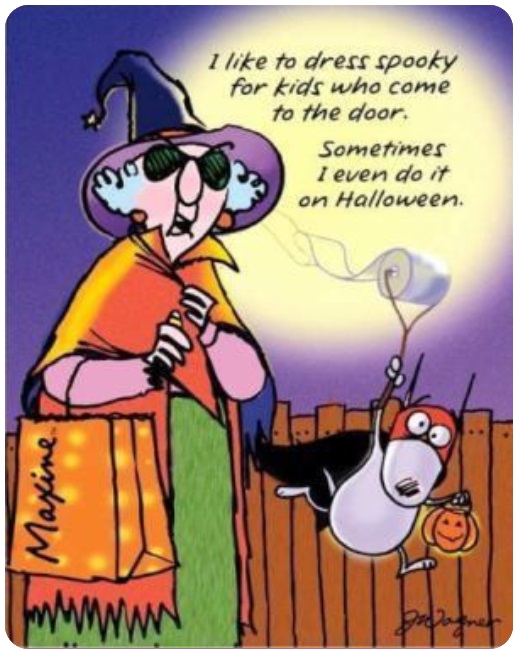 I like to dress spooky for kids who come to the door. Sometimes I even do it on Halooween.