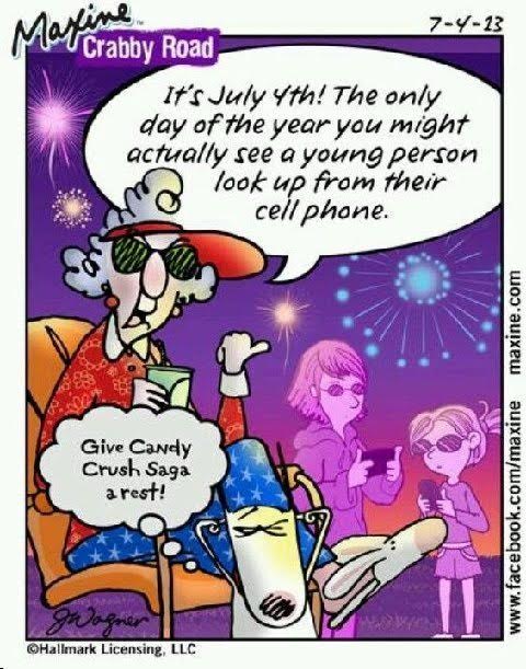 It's July 4th! The only day of the year you might actually see a young person look up from their cell phone.