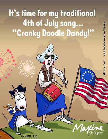 It's time for my traditional 4th of July song... 'Cranky Doodle Dandy!' 